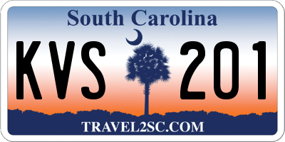 SC license plate KVS201
