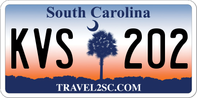 SC license plate KVS202