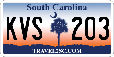 SC license plate KVS203