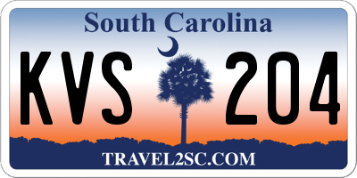 SC license plate KVS204