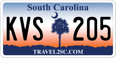 SC license plate KVS205
