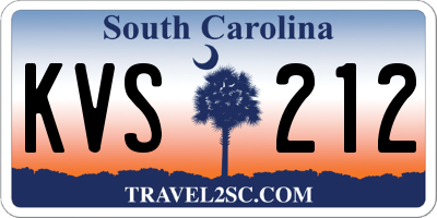 SC license plate KVS212