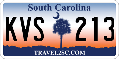 SC license plate KVS213