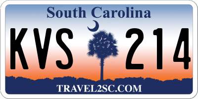 SC license plate KVS214