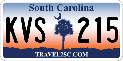 SC license plate KVS215