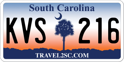 SC license plate KVS216