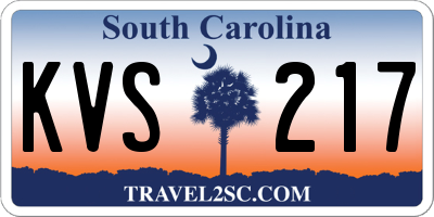 SC license plate KVS217