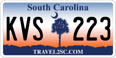 SC license plate KVS223