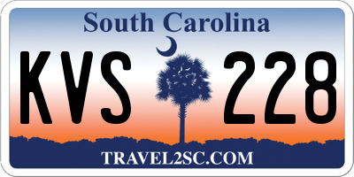 SC license plate KVS228