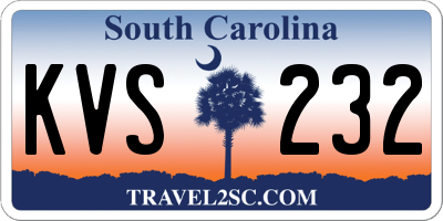 SC license plate KVS232