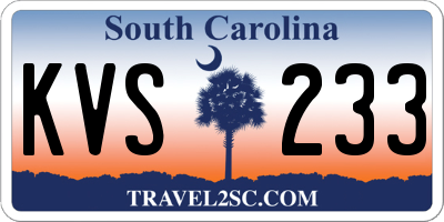 SC license plate KVS233