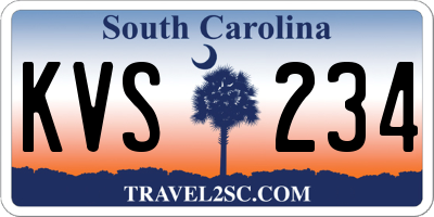 SC license plate KVS234