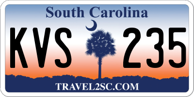 SC license plate KVS235