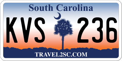 SC license plate KVS236
