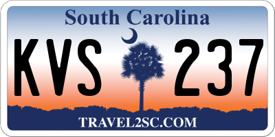 SC license plate KVS237