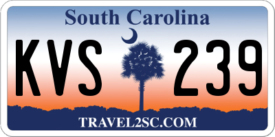 SC license plate KVS239