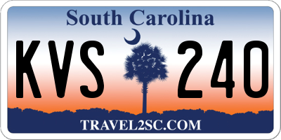 SC license plate KVS240