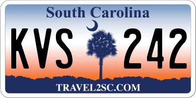 SC license plate KVS242