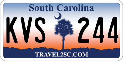 SC license plate KVS244