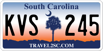 SC license plate KVS245
