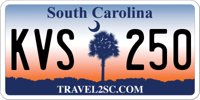 SC license plate KVS250