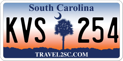 SC license plate KVS254