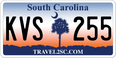 SC license plate KVS255