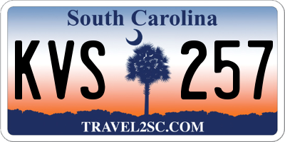 SC license plate KVS257