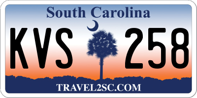 SC license plate KVS258