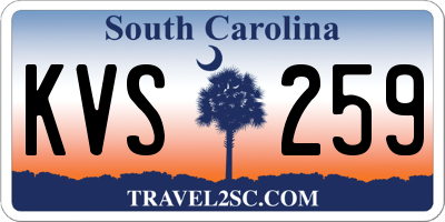 SC license plate KVS259