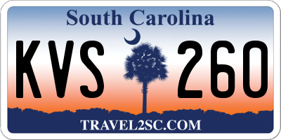 SC license plate KVS260