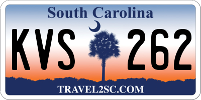 SC license plate KVS262