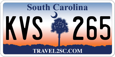 SC license plate KVS265