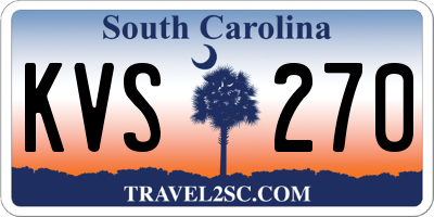 SC license plate KVS270
