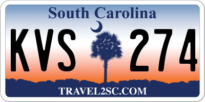 SC license plate KVS274