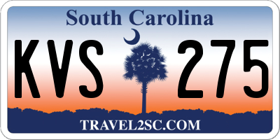 SC license plate KVS275