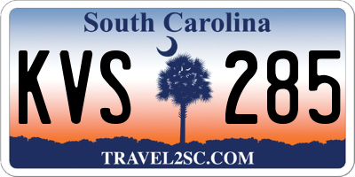 SC license plate KVS285