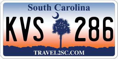 SC license plate KVS286
