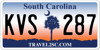 SC license plate KVS287