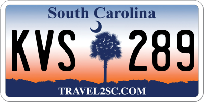 SC license plate KVS289