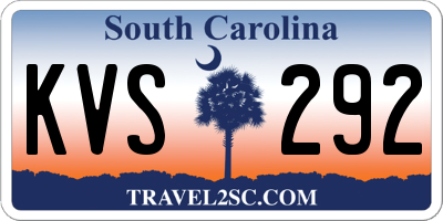 SC license plate KVS292