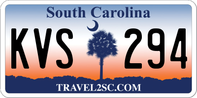 SC license plate KVS294