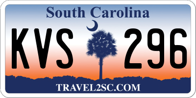 SC license plate KVS296