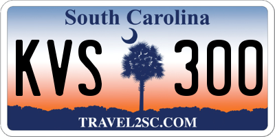 SC license plate KVS300