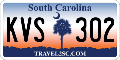 SC license plate KVS302