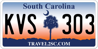 SC license plate KVS303