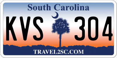 SC license plate KVS304