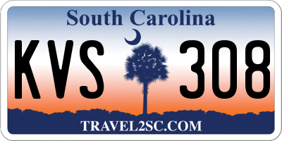 SC license plate KVS308