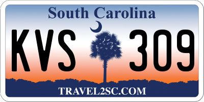 SC license plate KVS309