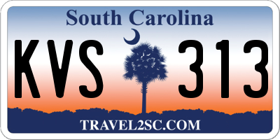 SC license plate KVS313
